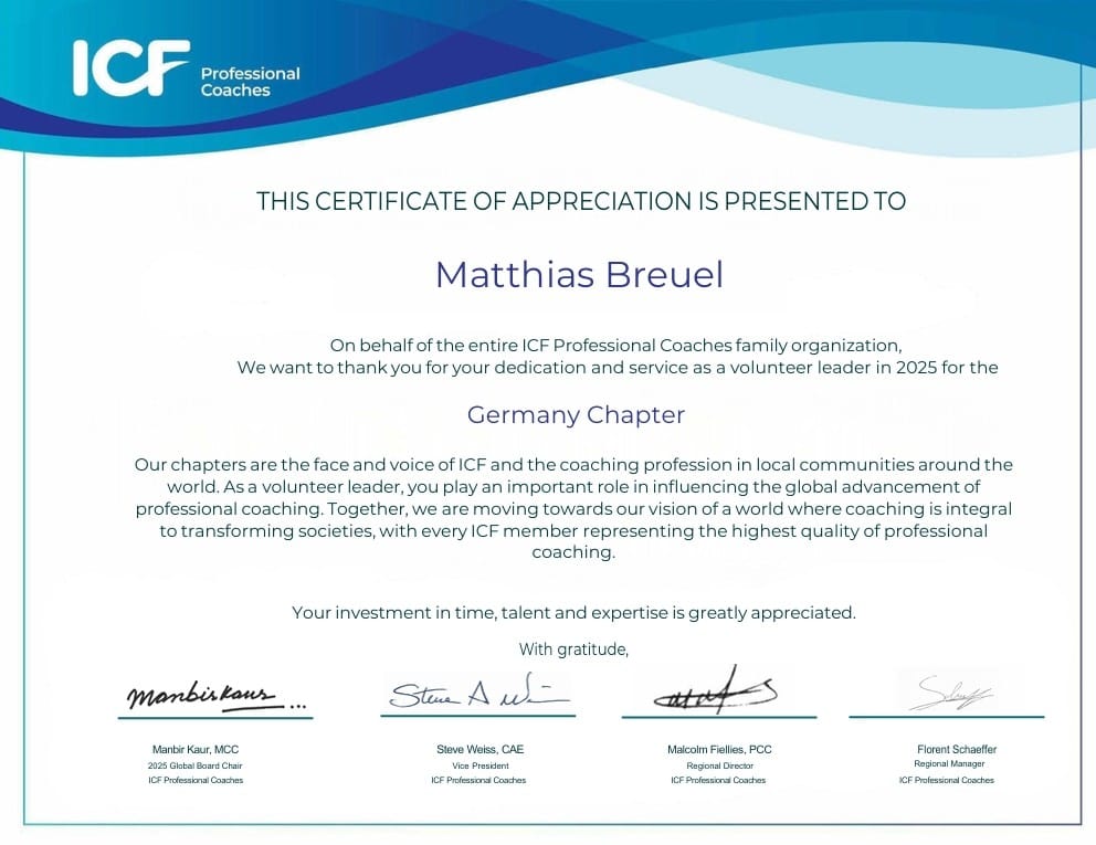 ICF Board Member Appreciation Certificate